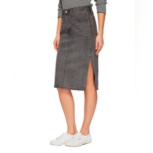 Levi's Black Wash Denim Midi Pencil Skirt - New